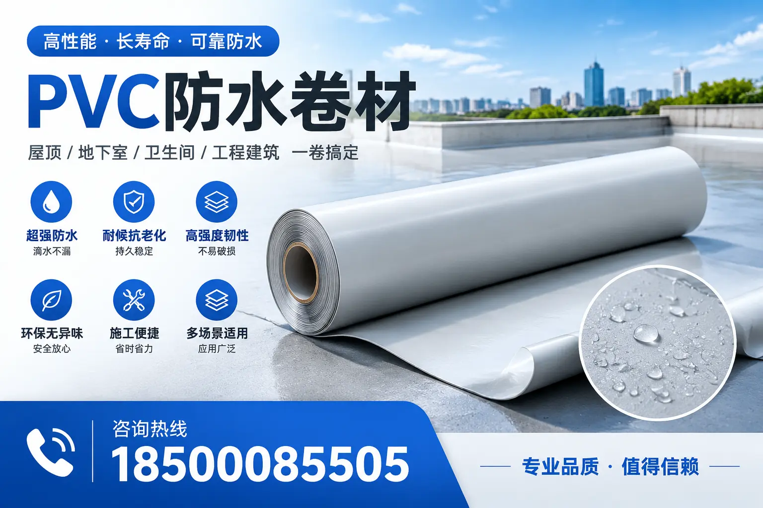 PVC防水卷材的防水效果评测，适合内江的科学依据